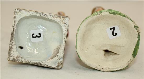 Two Staffordshire pottery theatrical figures, early 19th century, 16cm & 12.5cm